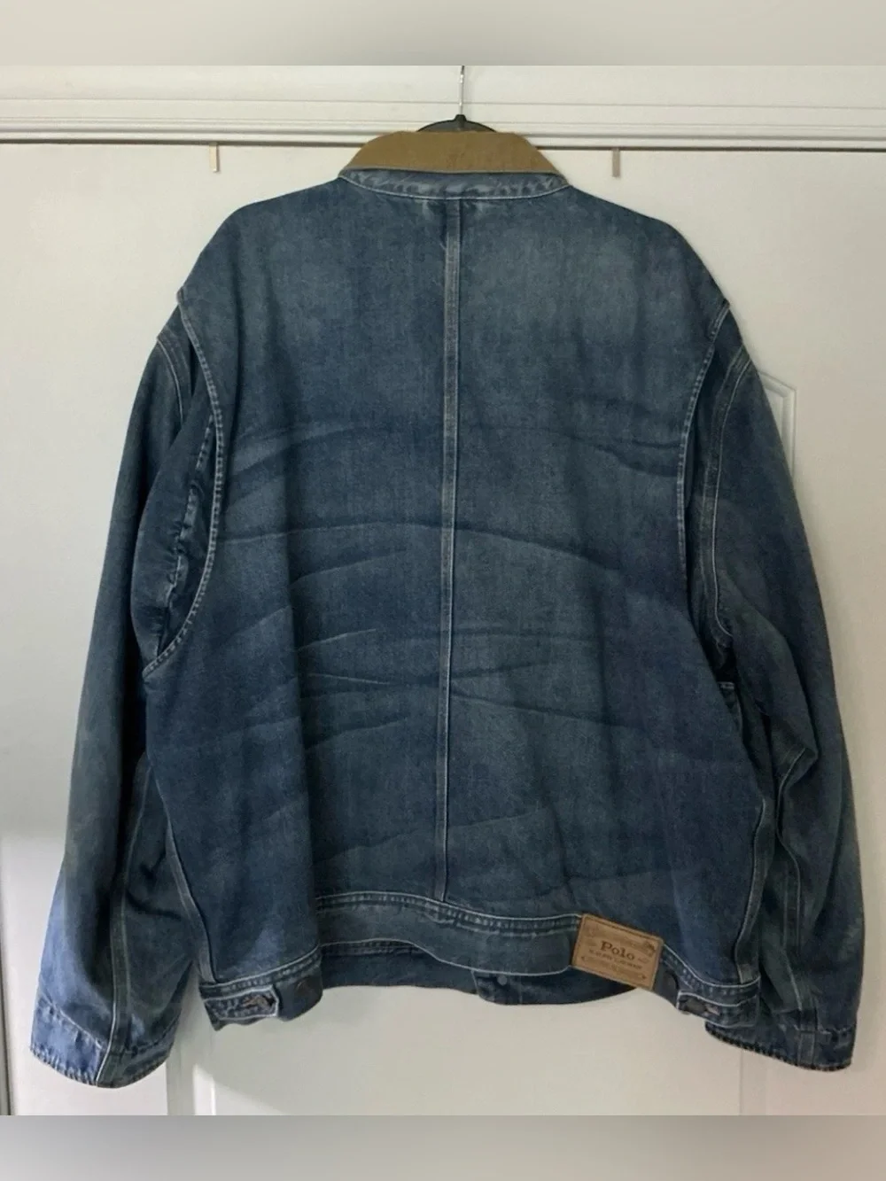 Size XXL - Polo Ralph Lauren Country Distressed Light Wash Denim Utility Jacket